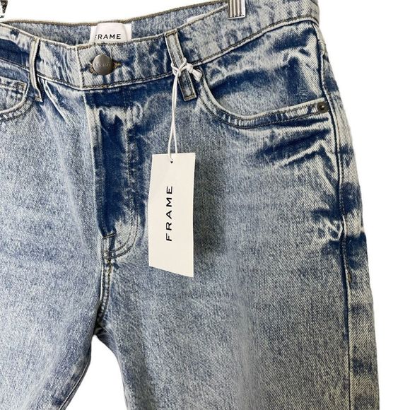 New Frame Shorts Size 29 Le Slouch Bermuda in Richlake Light Wash Jean Biker - Picture 10 of 16